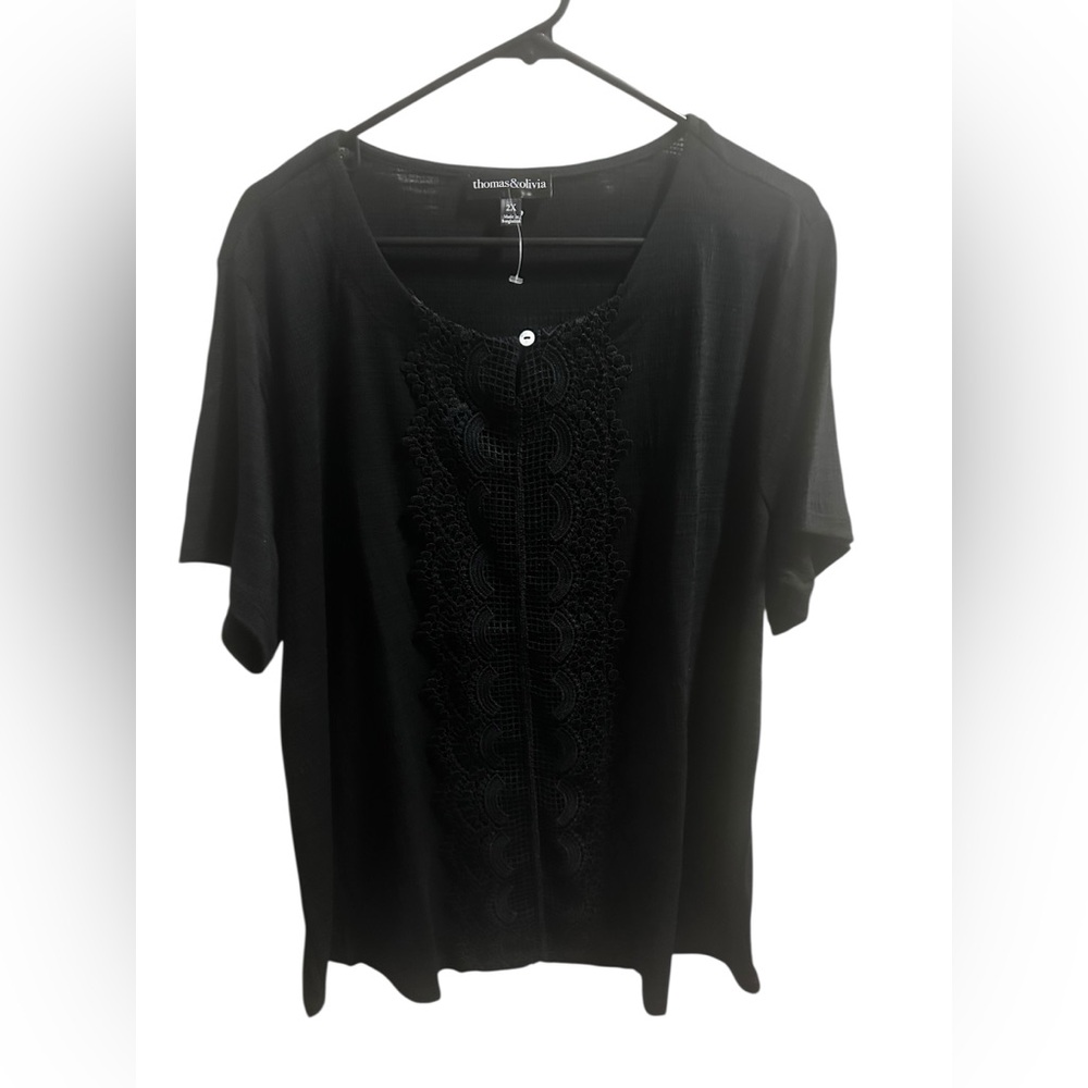 Thomas & Olivia Lace-Trim Scoop Neck Women's Top size 2X New